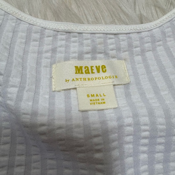 MAEVE White Textured Sleeveless Square-Neck Tank Top - Picture 5 of 7